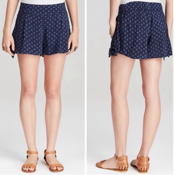 Free People Navy Boho Bella Pull On Shorts w/Side Ties - Picture 3 of 9